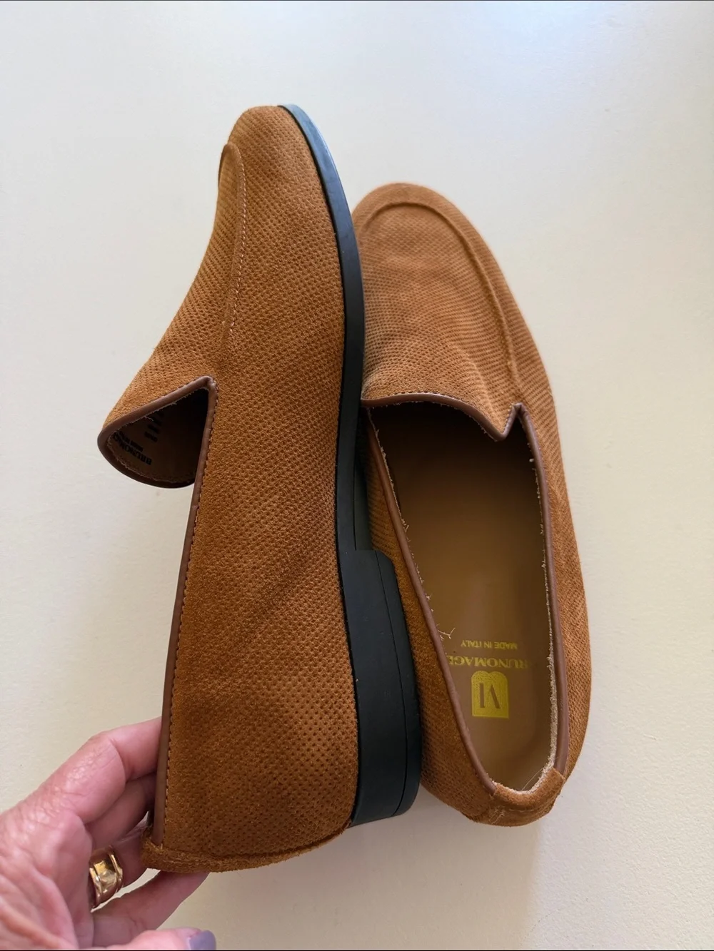 Bruno Magli Brown Suede Slip-On Loafers Sz 11.5.  New. Tub4